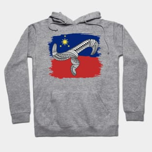 Philippine Flag Tribal line Art / Baybayin word LA Hoodie